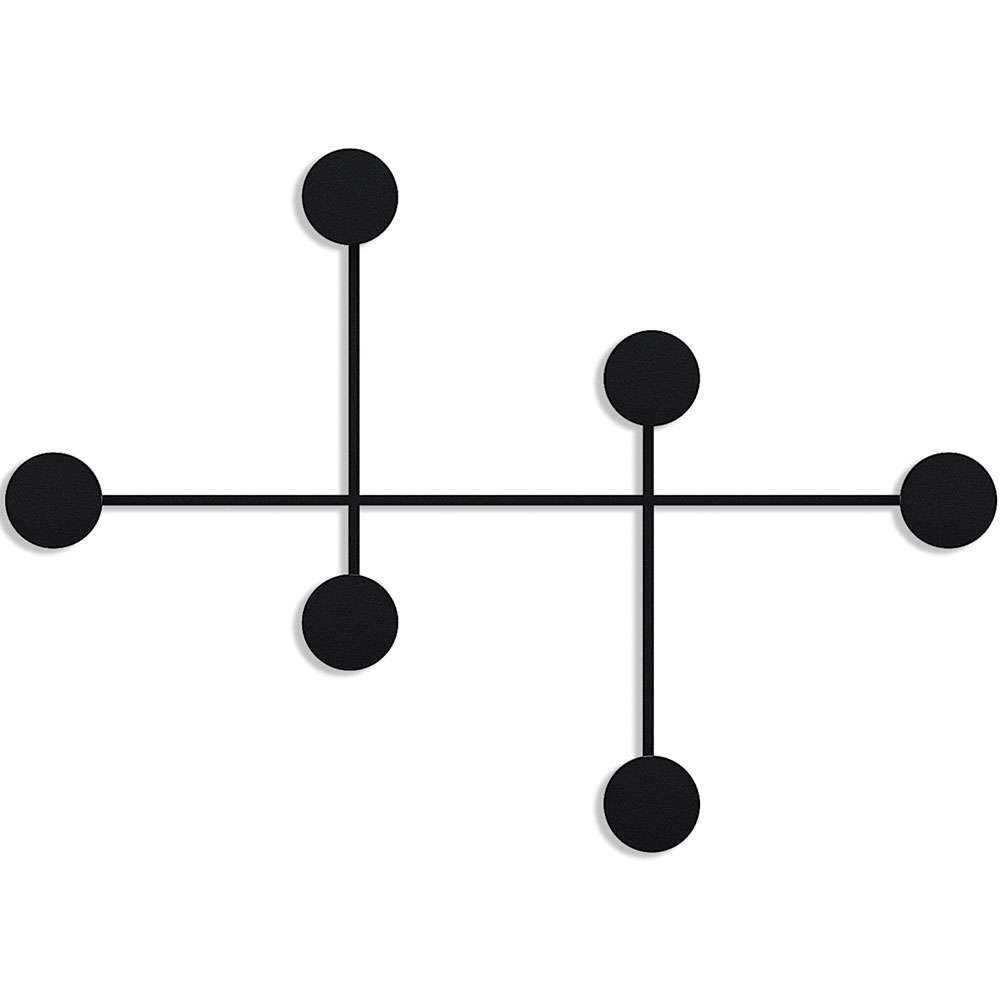 Κρεμάστρα Τοίχου 6 Θέσεων Dama 494PYT1129 82x60x10cm Black Wallity