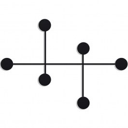 Wall Hanger 6 Seats Dama 494PYT1129 82x60x10cm Black Wallity BLACK