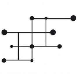 Wall Hanger 10 Seats Fatara 494PYT1127 112x64x10cm Black Wallity BLACK