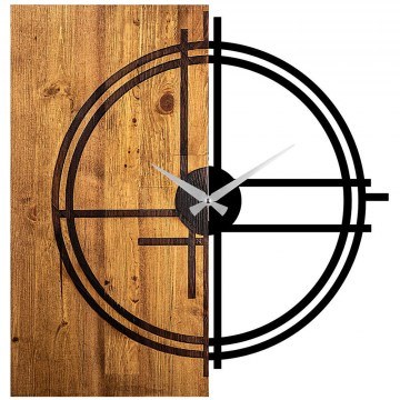 Wall Clock 539TNL1138 56x3x58cm Walnut-Black Wallity