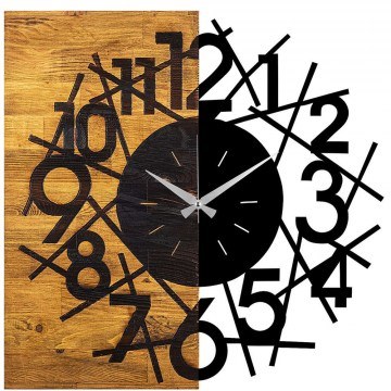 Wall Clock 539TNL1126 59x3x58cm Walnut-Black Wallity