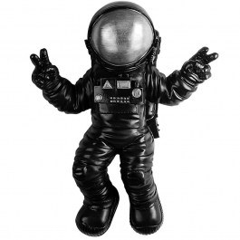 Διακοσμητικό Τοίχου Cosmonaut 891TNL3706 35x10x47cm Black-Silver Wallity BLACK-SILVER