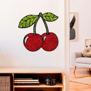 Διακοσμητικό Τοίχου Cherry Με Βρύο 931NTR1131 42x40cm Green-Red Wallity