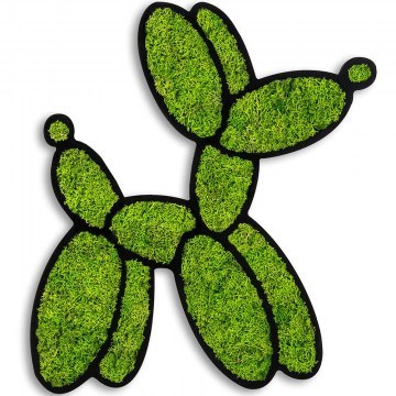 Wall Decorative Balloon Dog With Moss 931NTR1127 44x42,7cm Green-Black Wallity