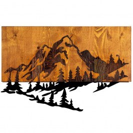 Wall Decorative Mountain 899SKL1284 58x38cm Walnut-Black Wallity WALLNUT-BLACK