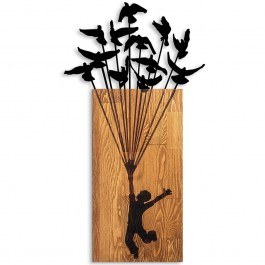 Wall Decorative Flying Boy 891TNL2369 45x85cm Walnut-Black Wallity WALNUT-BLACK