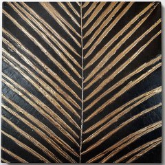 Canvas Painting 405HND1265 70x70cm Black-Gold Wallity