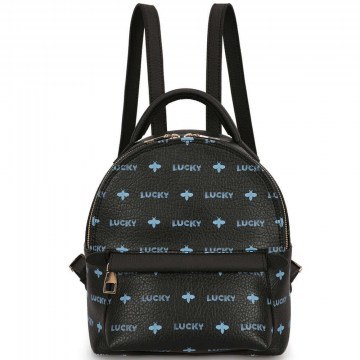 Τσάντα Πλάτης Γυναικεία 671LKB1414 24x14x26cm Black-Blue Lucky Bees