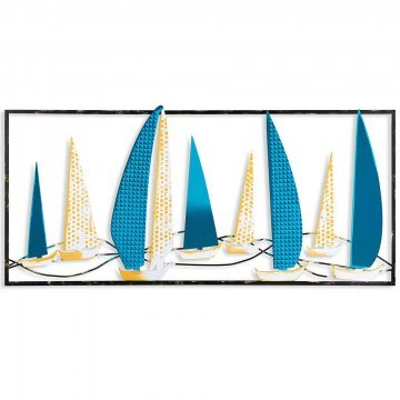 Wall Decorative Yelkenli 930DYU1178 40x90cm Blue-White Wallity