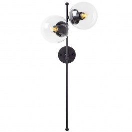 Φωτιστικό Τοίχου - Απλίκα Fazli 942FLG2148 32x27x72cm 2xE14 40W Clear-Black Opviq CLEAR-BLACK