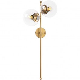 Φωτιστικό Τοίχου - Απλίκα Fazli 942FLG1189 32x27x72cm 2xE14 40W Gold-Clear Opviq GOLD-CLEAR