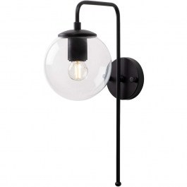 Φωτιστικό Τοίχου - Απλίκα Viran 942FLG1329 15x28x43cm E14 40W Clear-Black Opviq CLEAR-BLACK