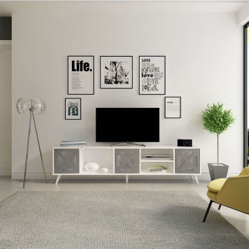 TV Furniture Sinef 851AVH3084 180x29,5x45,7cm White-Anthracite