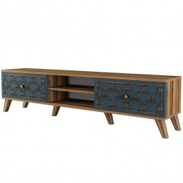 TV Furniture Class 845HCT3007 180x35x44cm Walnut-Blue BLUE