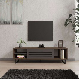 TV Furniture 835PUQ3076 160x40x35cm Walnut-Anthracite ANTHRACITE