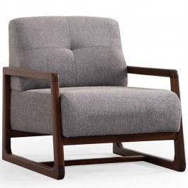 Armchair Athena Bergere 560ARE2372 67x80x77cm Light Grey-Walnut LIGHT GREY
