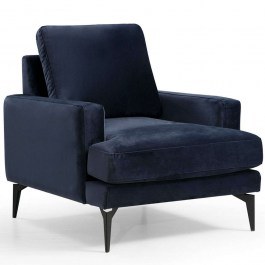 Πολυθρόνα Papira 560ARE1703 80x90x88cm Navy Blue-Black NAVY BLUE