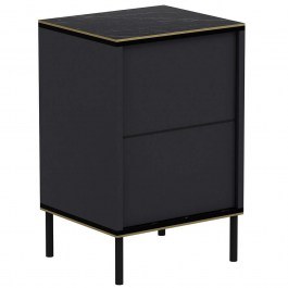 Bedside Table Imaj 382NRC1802 40x35x60cm Marble Effect Black-Anthracite BLACK-ANTHRACITE