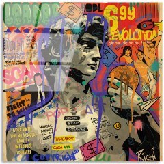 Tempered Glass Painting 123BZM2332 50x50cm Multi Wallity