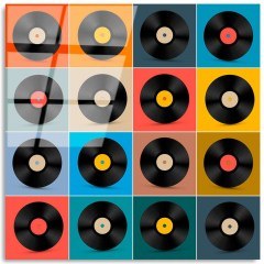 Tempered Glass Painting 123BZM2315 50x50cm Multi Wallity