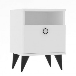 Bedside Table Barlo 835PUQ2701 40x40x50cm White WHITE