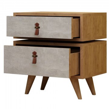 Bedside Table Olenj 811MDD3403 50x40x59cm Oak-Grey