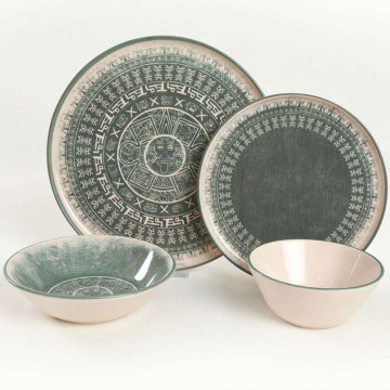 Tableware Dishes (Set 24Pcs) 275KRM1758 Green-Cream Hermia