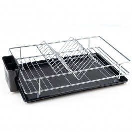 Πιατοθήκη 161WRC1101 47x31x11cm Black-Chrome Hermia BLACK-CHROME