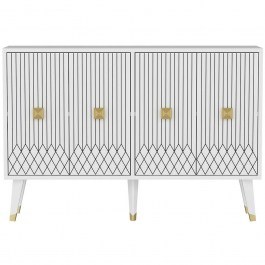 Μπουφές Carbin 327ODS1235 120x30x80cm White-Gold WHITE