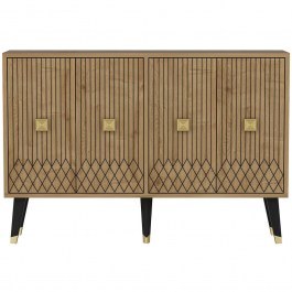 Μπουφές Carbin 327ODS1234 120x30x80cm Natural-Gold NATURAL
