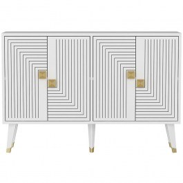 Μπουφές Ahart 327ODS1225 120x30x80cm White-Gold WHITE