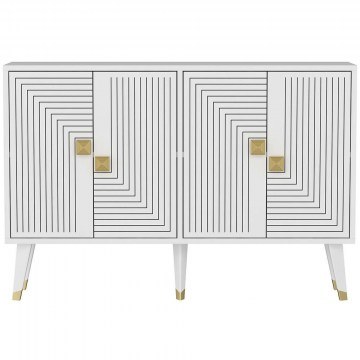 Μπουφές Ahart 327ODS1225 120x30x80cm White-Gold