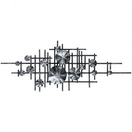 Διακοσμητικό Τοίχου Mihrimah 279ENZ2534 113x7x44cm Black-Silver Wallity BLACK-SILVER