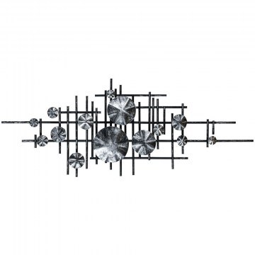Διακοσμητικό Τοίχου Mihrimah 279ENZ2534 113x7x44cm Black-Silver Wallity