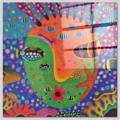 Tempered Glass Painting 403MGN3592 50x50cm Multi Wallity