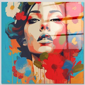 Tempered Glass Painting 403MGN3517 70x70cm Multi Wallity