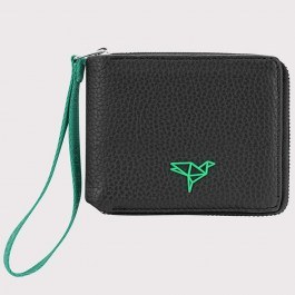 Πορτοφόλι Γυναικείο Nora 456ZYM2121 11,4x2x10,3cm Black-Green Garbalia BLACK-GREEN
