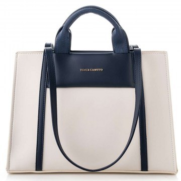 Women's Shoulder/Hand Bag Umbria 946VNC1196 37x11x27cm Cream-Dark Blue Vince Camuto