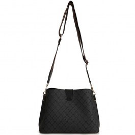 Τσάντα Ώμου - Χιαστί 671LKB1514 Grey-Black Lucky Bees GREY-BLACK