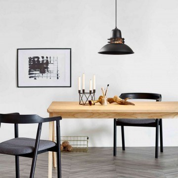 Pendant Lamp Saglam 892OPV1569 D34x123cm 1xE27 40W Black Opviq