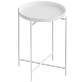 Side Table 491CRT1141 D46x56cm White WHITE
