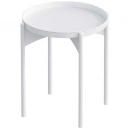 Side Table 491CRT1137 D44x57cm White WHITE