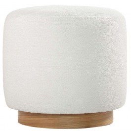 Σκαμπό Cheriton 209FLF1393 Φ45x42cm Cream-Natural CREAM