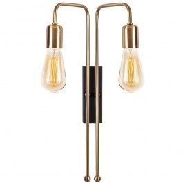 Φωτιστικό Τοίχου - Απλίκα Mum 892OPV1221 25x20x45cm 2xE27 40W Gold-Black Opviq GOLD-BLACK
