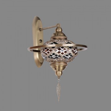 Wall Lamp - Sconce Yeni Macellan 846STL2750 25x30x44cm 1xE27 40W Multi-Brown Opviq