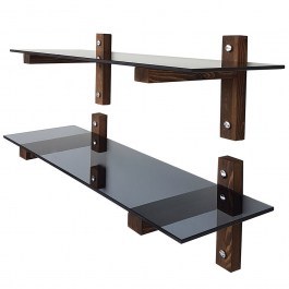 Wall Shelfs Set (2 Pcs) 552NOS1104 85x25x25cm Fume-Walnut FUME-WALNUT