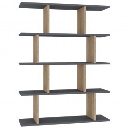 Βιβλιοθήκη Harmon 935CMN1193 90x25x127,4cm Anthracite-Oak ANTHRACITE-OAK