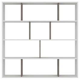 Βιβλιοθήκη Hodbi 935CMN1113 145,2x25x145cm Wenge-White WENGE-WHITE