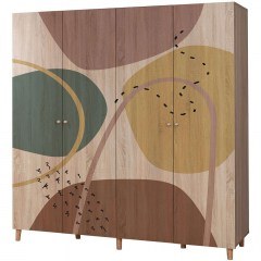 Ντουλάπα Τετράφυλλη Loni 869VEL8690 180x52x192cm Multi