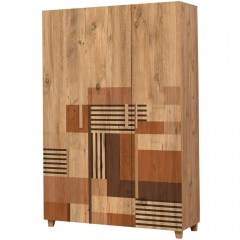 Ντουλάπα Τρίφυλλη Leva Hedera Colorblock 863SPH4230 120x48x189cm Multi